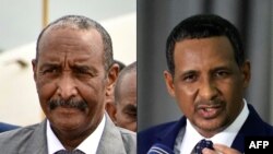 Mahasimu wawili katika mzozo wa Sudan, Jenerali Abdel Fattah al-Burhan ( kushoto) na Mohamed Hamdan Daglo.
