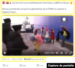 Captura de la desinformación en X.