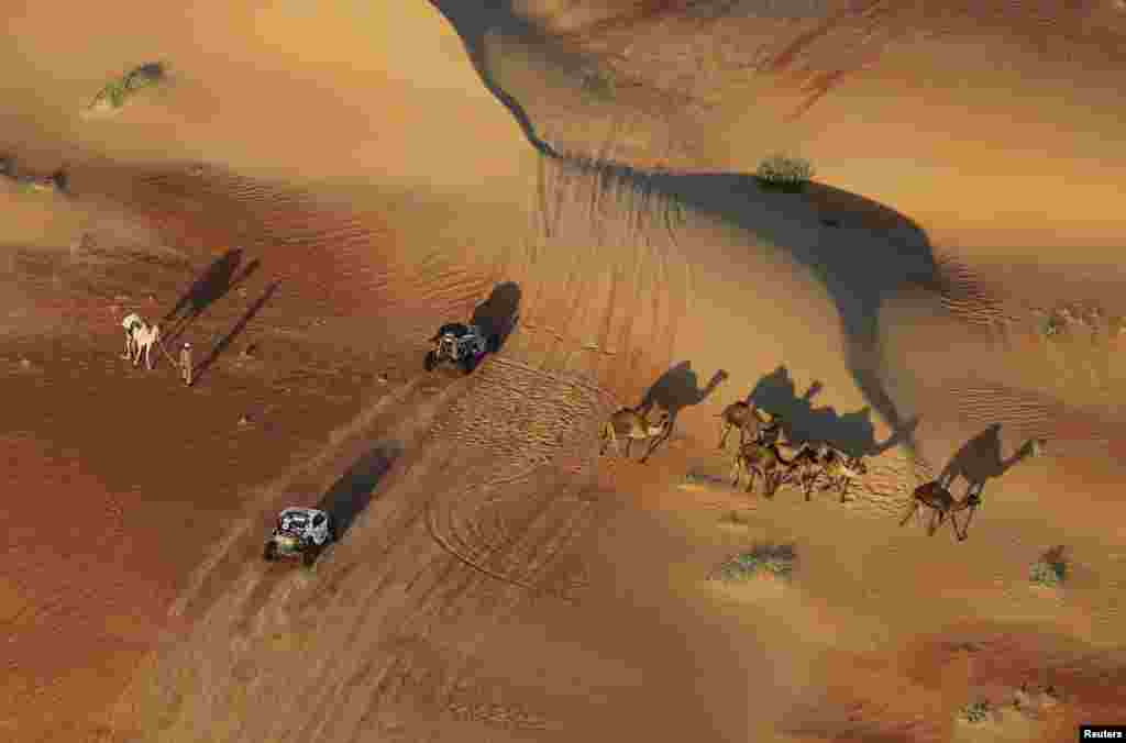 Drivers compete in Stage 5 of the Dakar Rally 2024 between Al Hofuf and Shubaytah, Saudi Arabia.