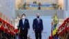 U.S. President Joe Biden and South Korean President Yoon Suk-youl are greeted by a guard of honour as they gather at a State Dinner at the National Museum of Korea in Seoul, South Korea, May 21, 2022. 