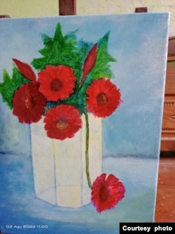 Salah satu karya lukis Salim (foto: courtesy).