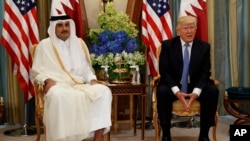 دیدار یک ماه پیش پرزیدنت ترامپ با امیر قطر در حاشیه سفر به عربستان