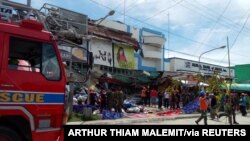 Damage from an earthquake is seen in Digos City, Davao Del Sur, Philippines, Oct. 31, 2019, in this image obtained from social media. Courtesy of Arthur Thiam Malemit/Social Media
