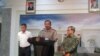 Kapolri Jenderal Badrodin Haiti di Kantor Presiden, Jakarta, menjelaskan tentang pengamanan Natal dan Tahun Baru, Rabu, 16 Desember 2015. (VOA/Andylala)