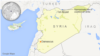 Map showing approximate site of coalition air strike near Tel Abyad, Syria