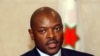Burundi's President Pierre Nkurunziza talks to the media during a joint press conference with European Union Commission President Jose Manuel Barroso, unseen, at the end of their meeting at the EU Commission headquarters in Brussels, Monday Dec. 5, 2005.