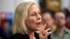 中文名字叫做陆天娜的纽约州的联邦参议员吉利布兰德（Kirsten Gillibrand ）2019年3月15日在一个竞选集会上讲话。 