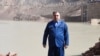 Tajik President Emomali Rahmon at the site of the Rogun Dam, Oct. 29, 2016.