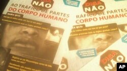 Cartaz da campanha contra o tráfico de órgãos corpo humano